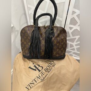 Designer Monogram Satchel - Custom Boho Handles & Fringe | Rare Piece